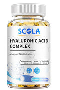 SCOLA Hyaluronic Acid Capsules - 250mg HA + 10,000mcg Biotin, 60 Vegan Capsules | Deep Hydration, Hair & Nail Support | Non-GMO Formula