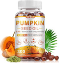 Premium Pumpkin Seed Oil Capsules - 3200mg per Serving, Non-GMO, Gluten-Free, with Saw Palmetto - 300 Softgels for Men's & Women's Health